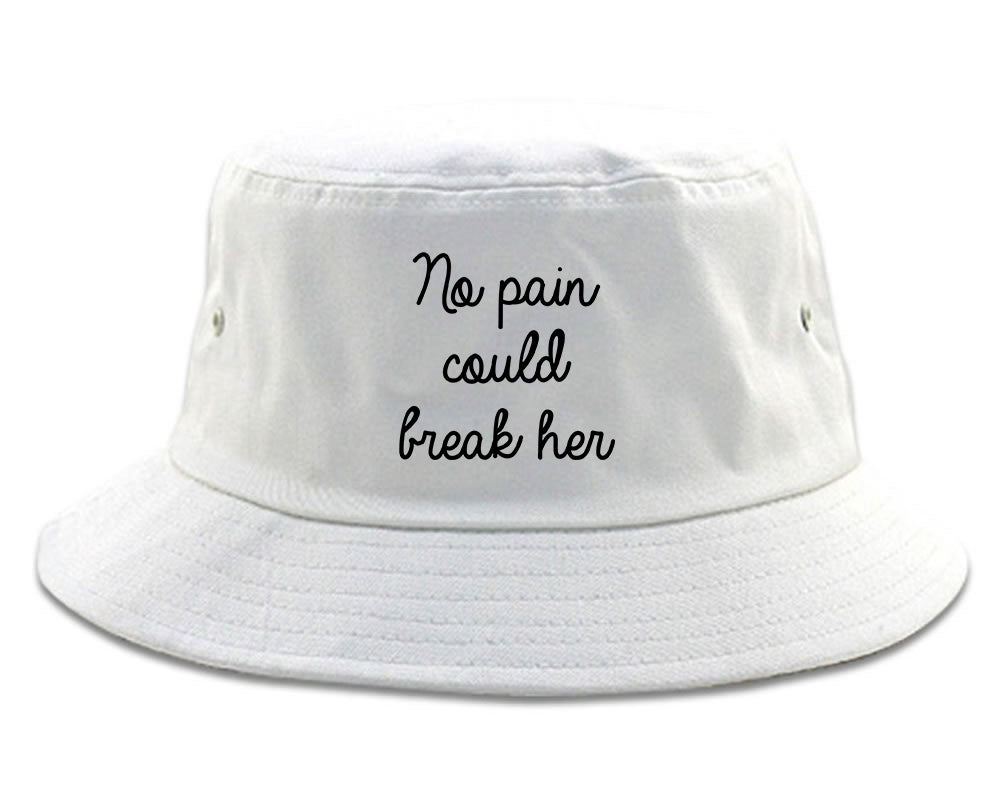 No Pain Strong Woman Chest white Bucket Hat
