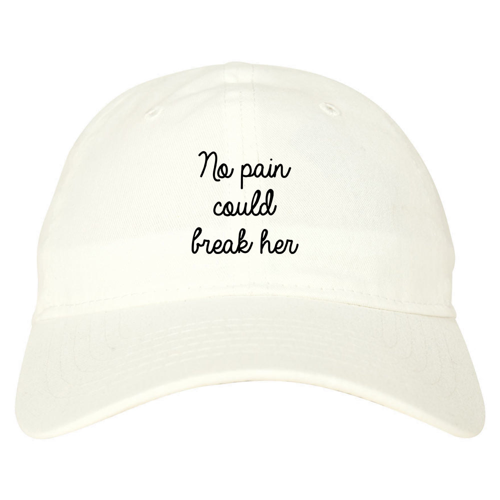 No Pain Strong Woman Chest white dad hat