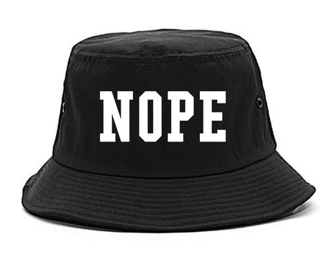 Nope College Font Bucket Hat Black