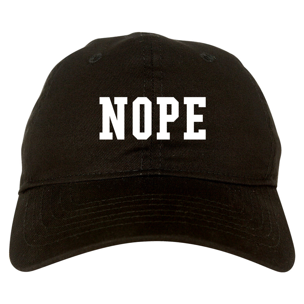 Nope College Font Dad Hat Black