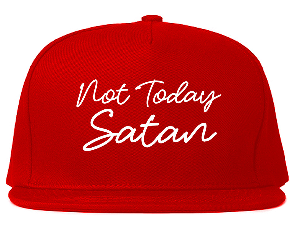 Not Today Satan Funny Red Snapback Hat