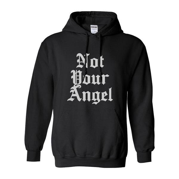 Not Your Angel Goth Black Womens Pullover Hoodie