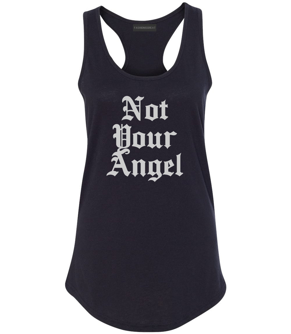 Not Your Angel Goth Black Womens Racerback Tank Top