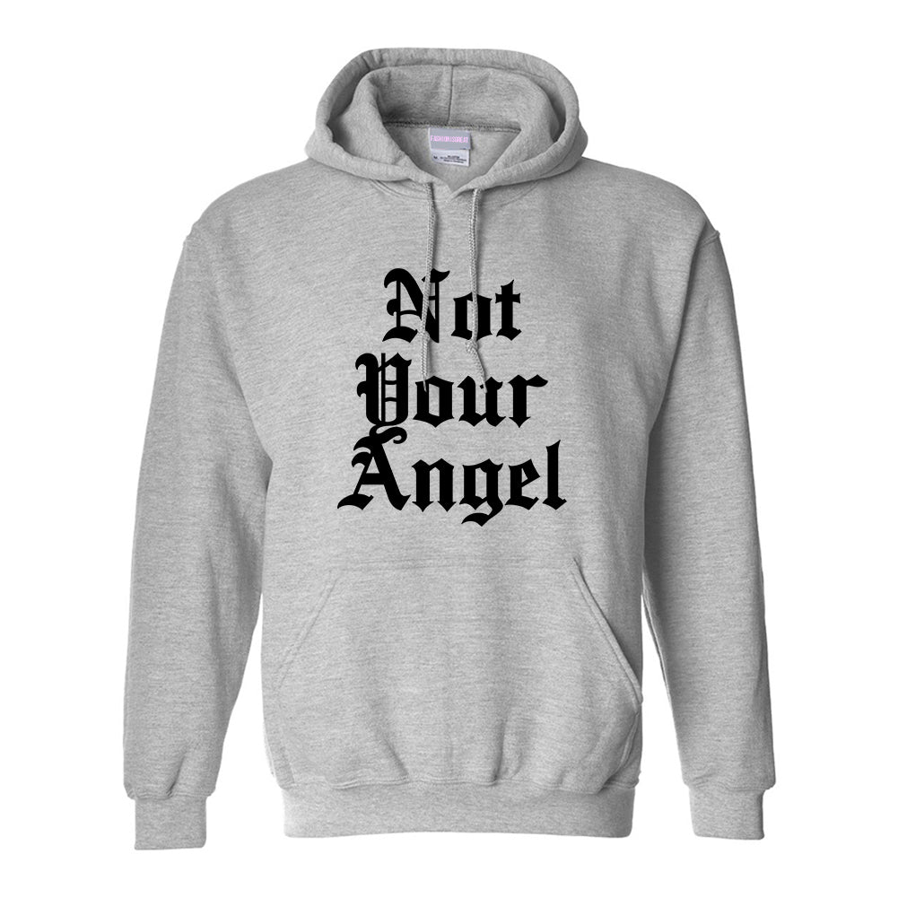 Not Your Angel Goth Grey Womens Pullover Hoodie