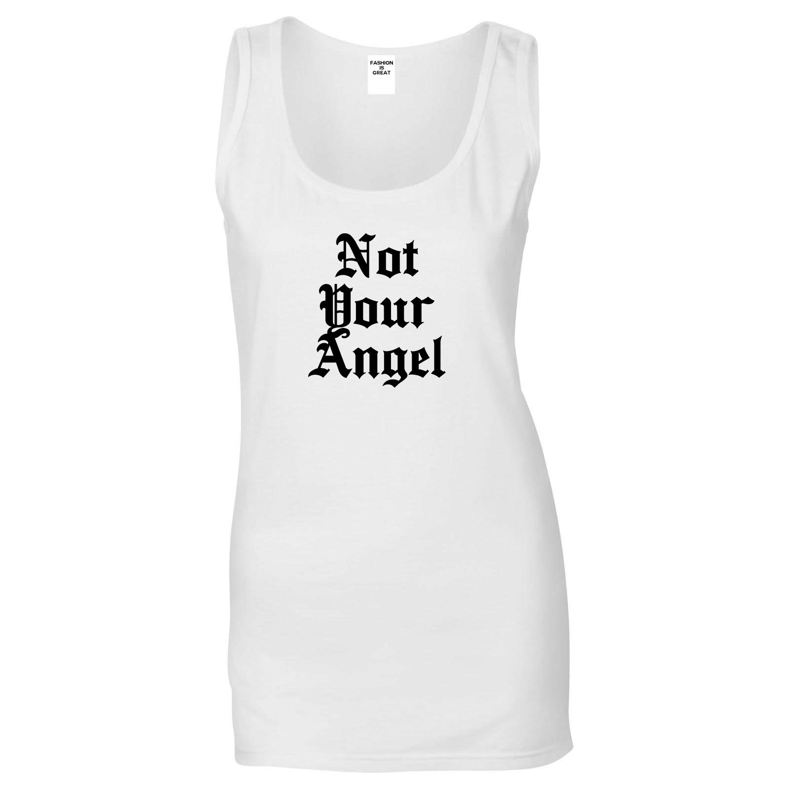 Not Your Angel Goth White Womens Tank Top
