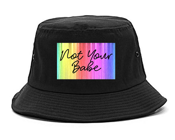 Not Your Babe Rainbow black Bucket Hat