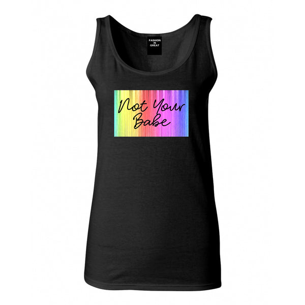 Not Your Babe Rainbow Black Womens Tank Top