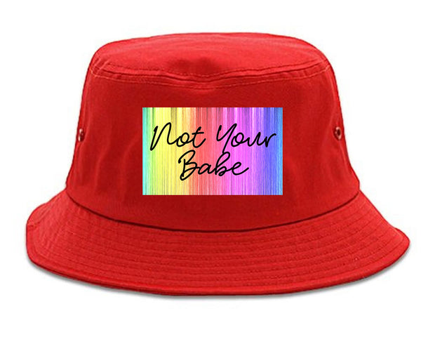 Not Your Babe Rainbow red Bucket Hat
