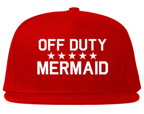 Off Duty Mermaid Red Snapback Hat