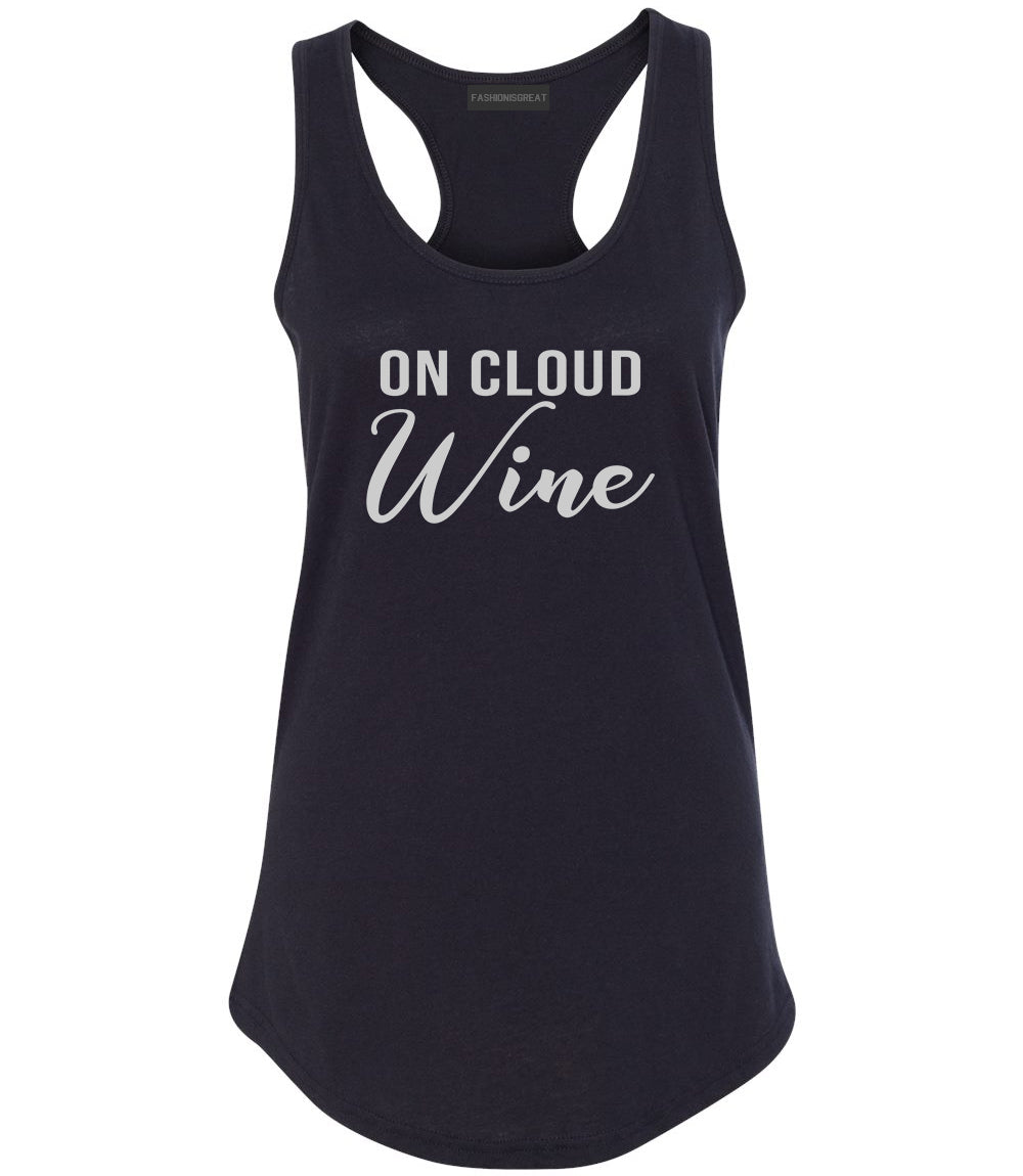On Cloud Wine Nine Bachelorette Black Racerback Tank Top