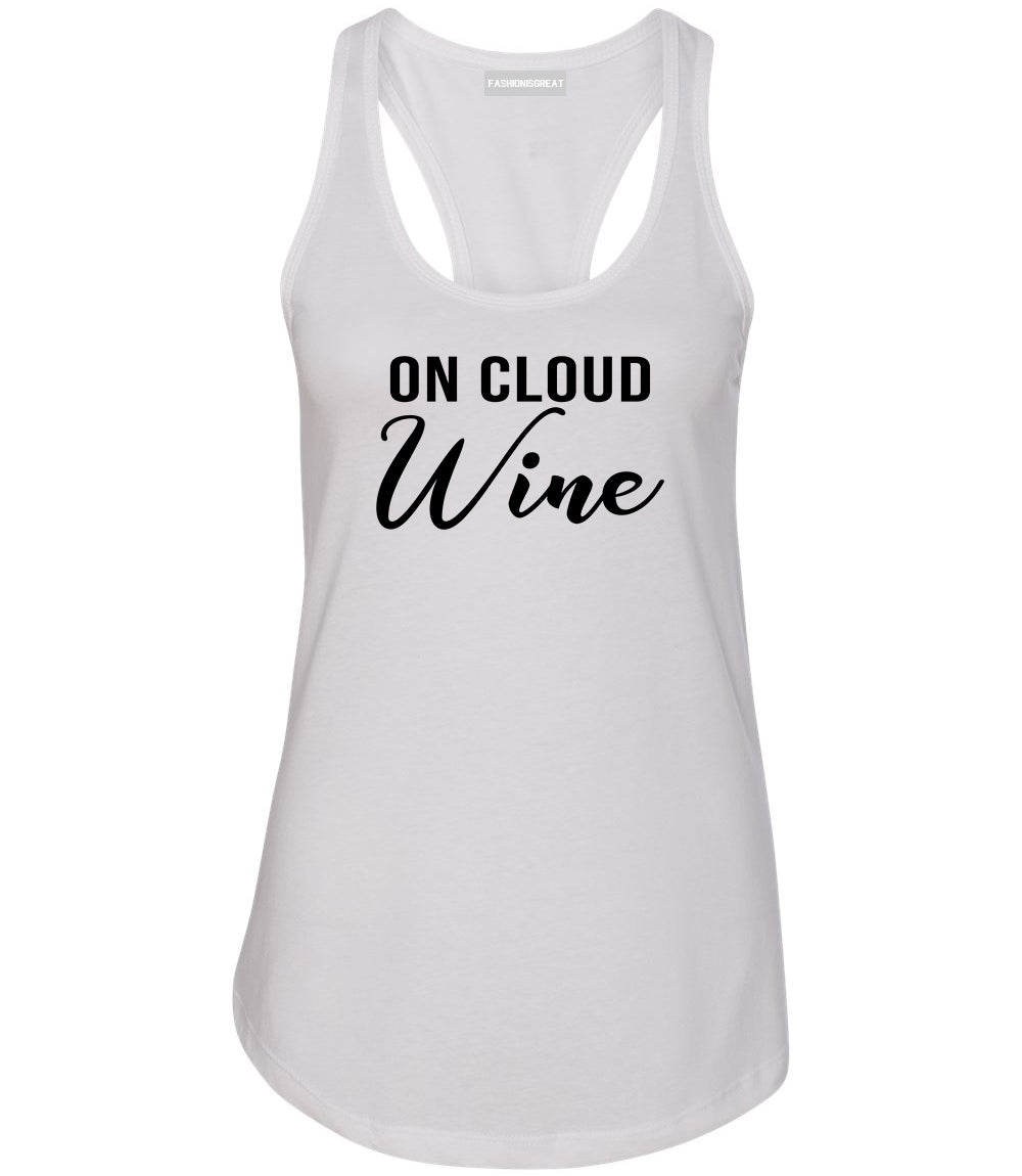 On Cloud Wine Nine Bachelorette White Racerback Tank Top