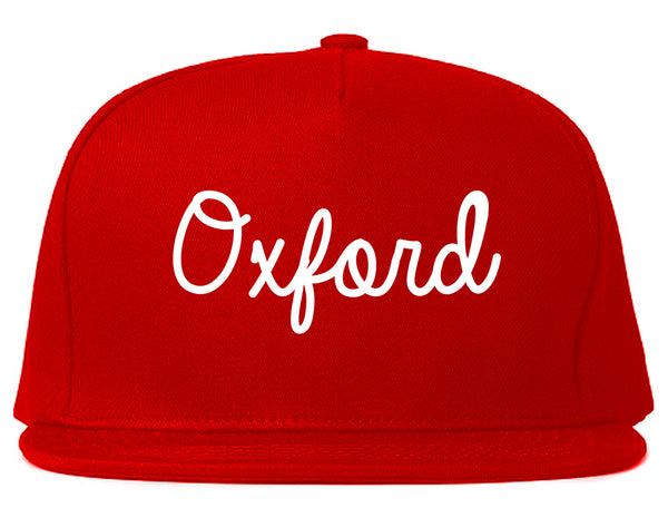 Oxford Britain Script Chest Red Snapback Hat