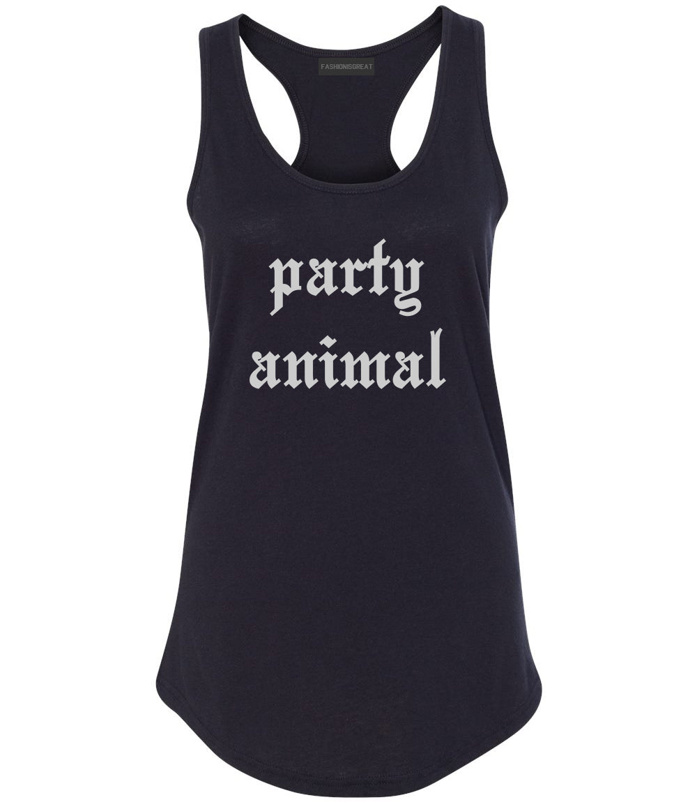 Party Animal Black Racerback Tank Top