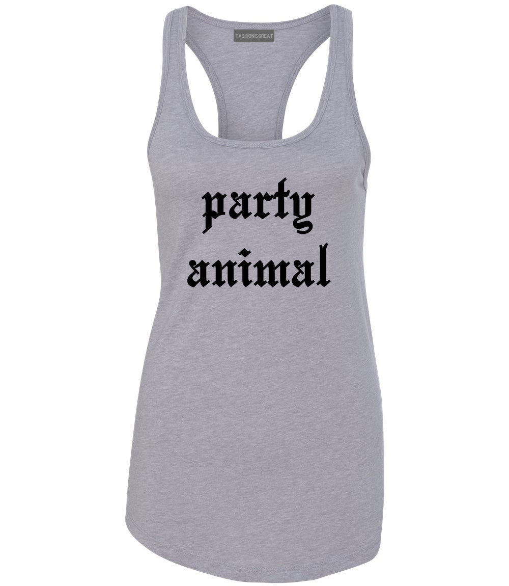Party Animal Grey Racerback Tank Top
