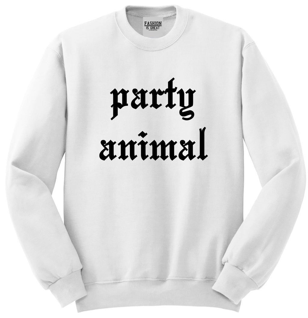 Party Animal White Crewneck Sweatshirt