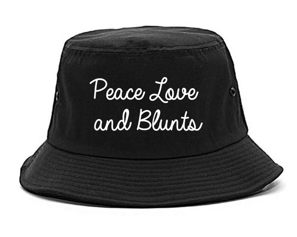 Peace Love Blunts Weed 420 Bucket Hat Black