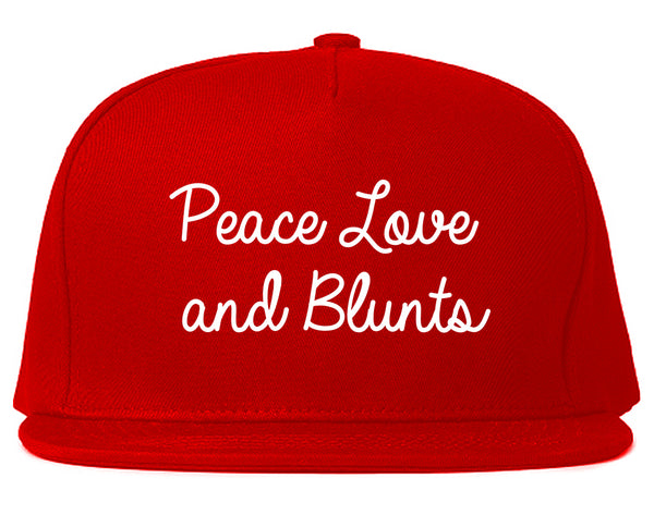 Peace Love Blunts Weed 420 Snapback Hat Red