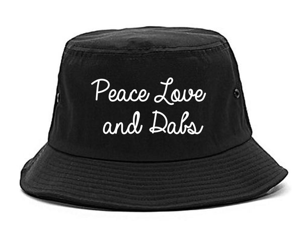 Peace Love Dabs Weed Pot Bucket Hat Black
