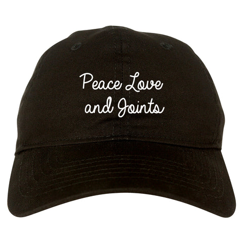 Peace Love Joints Weed 420 Dad Hat Black