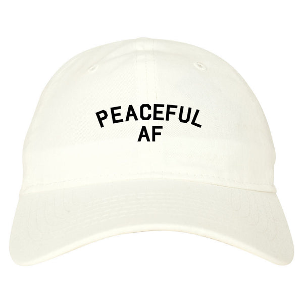 Peaceful AF Namaste Dad Hat White