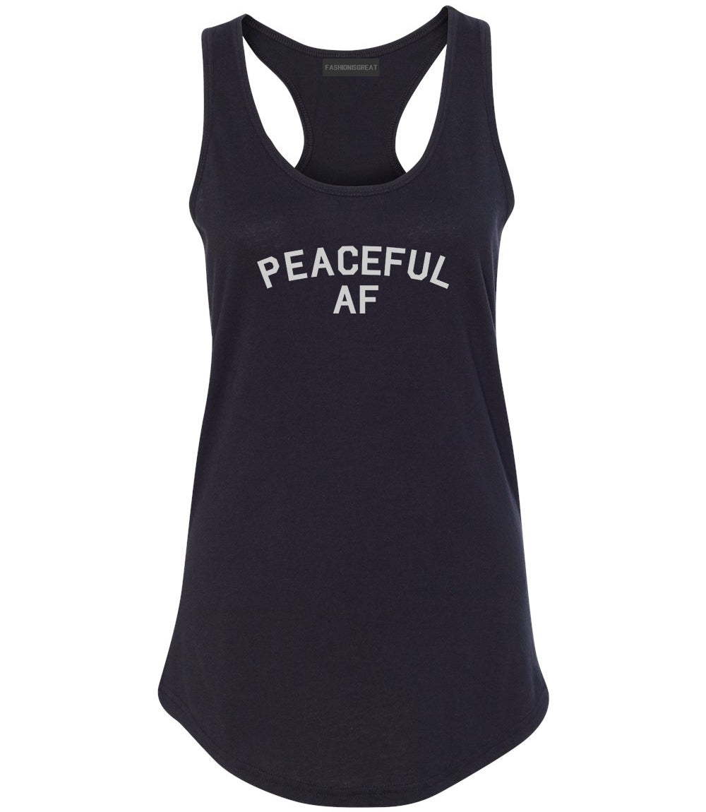 Peaceful AF Namaste Womens Racerback Tank Top Black