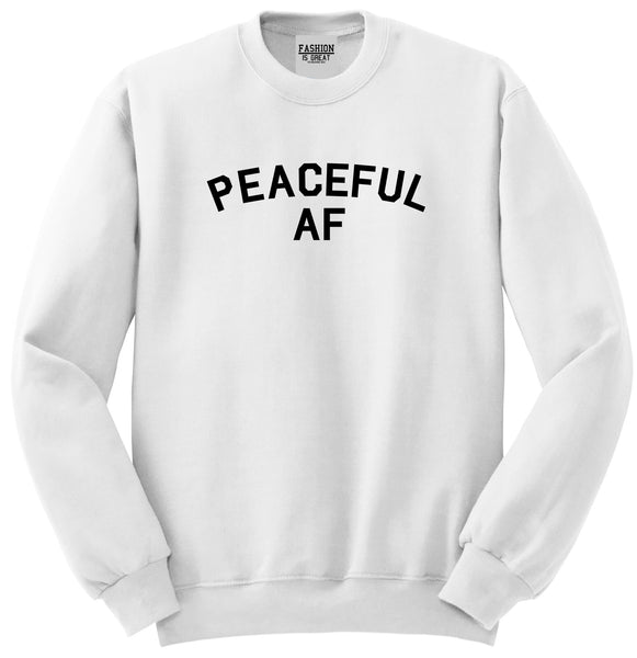 Peaceful AF Namaste Unisex Crewneck Sweatshirt White