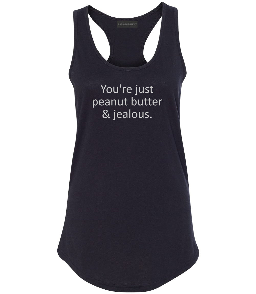 Peanut Butter Jealous Food Black Womens Racerback Tank Top