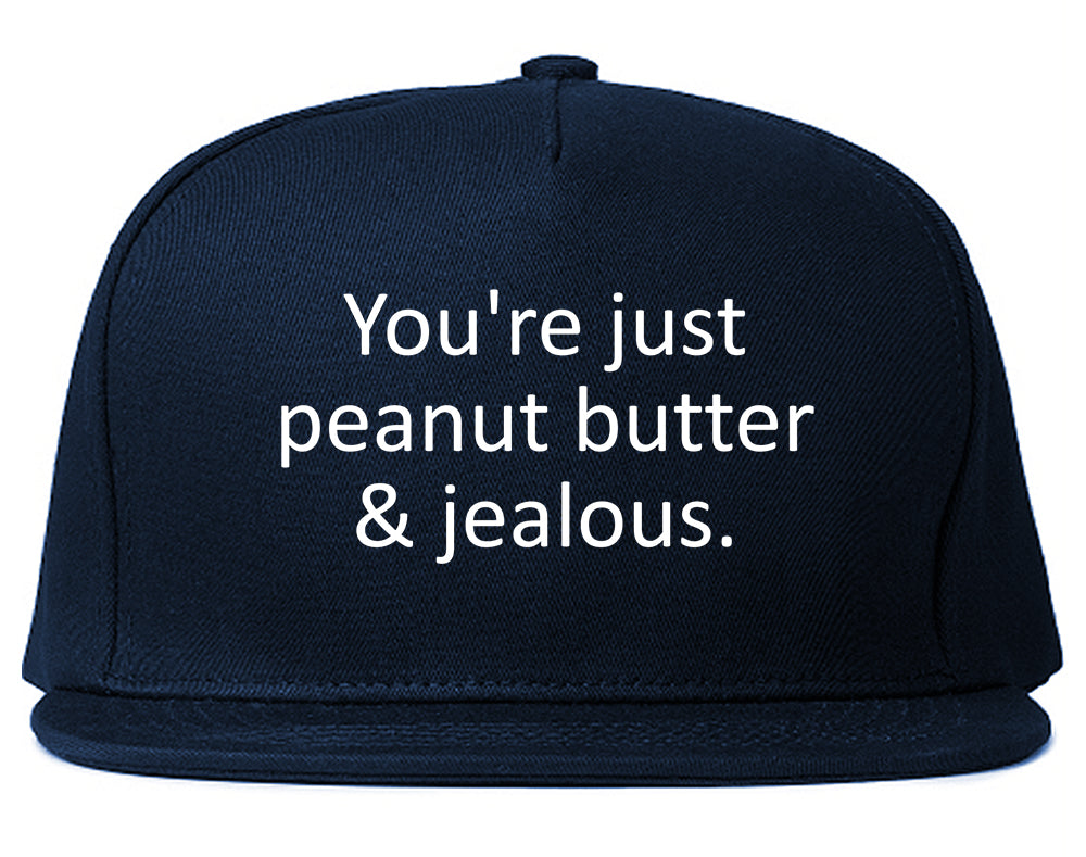 Peanut Butter Jealous Food Blue Snapback Hat
