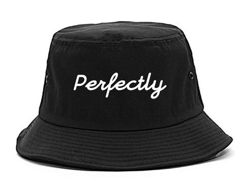 Perfectly Script Chest Bucket Hat Black