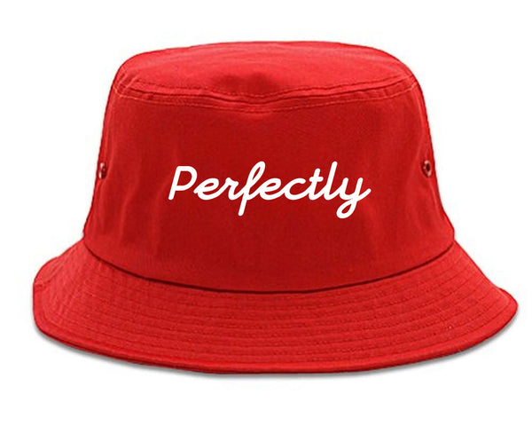 Perfectly Script Chest Bucket Hat Red
