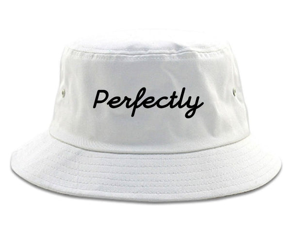 Perfectly Script Chest Bucket Hat White