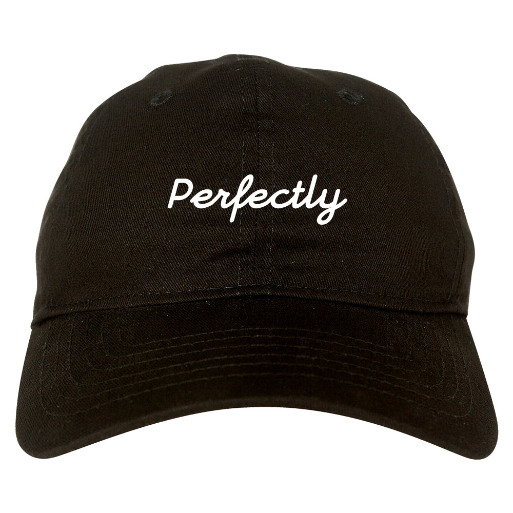 Perfectly Script Chest Dad Hat Black