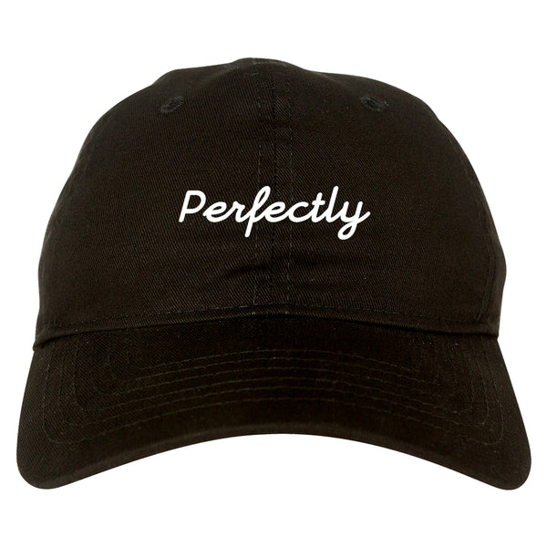 Perfectly Script Chest Dad Hat Black