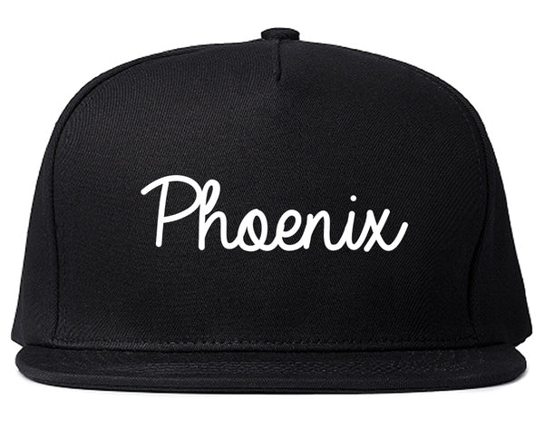Phoenix Arizona Script Chest Black Snapback Hat