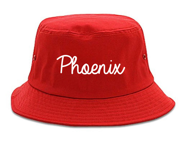 Phoenix Arizona Script Chest red Bucket Hat
