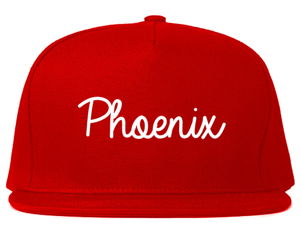 Phoenix Arizona Script Chest Red Snapback Hat