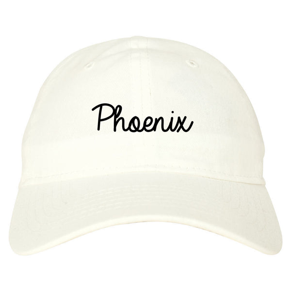 Phoenix Arizona Script Chest white dad hat