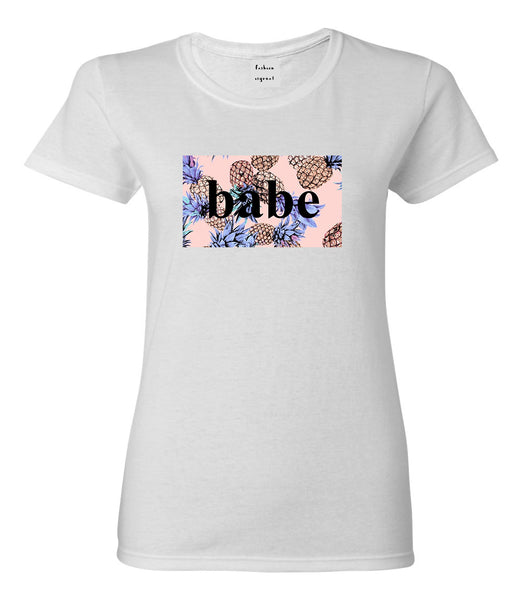 Pineapple Babe Fruit White Womens T-Shirt