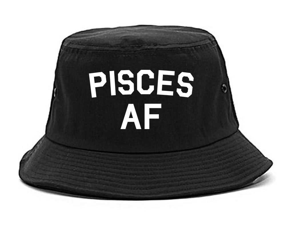 Pisces AF Astrology Sign Black Bucket Hat