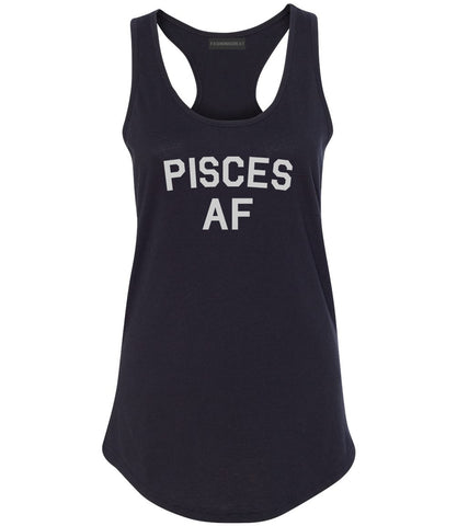 Pisces AF Astrology Sign Black Racerback Tank Top
