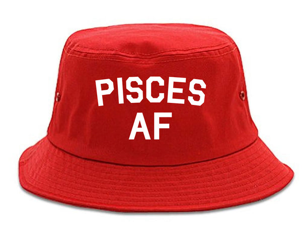 Pisces AF Astrology Sign Red Bucket Hat