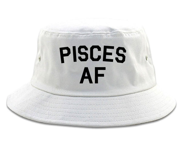 Pisces AF Astrology Sign White Bucket Hat
