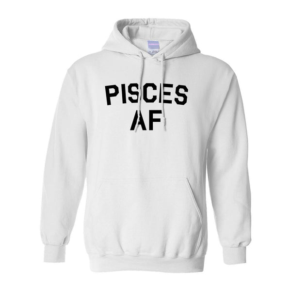 Pisces AF Astrology Sign White Pullover Hoodie