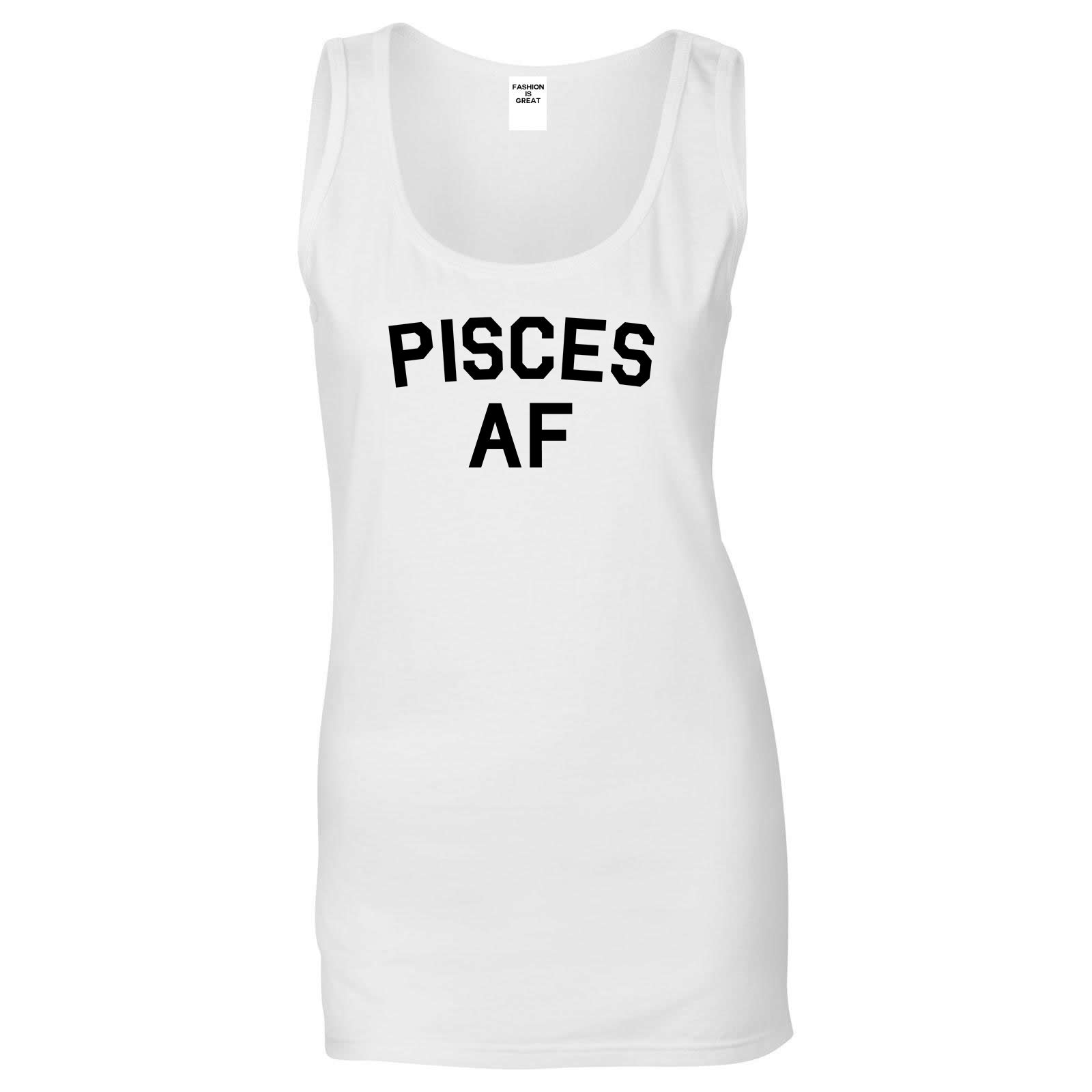 Pisces AF Astrology Sign White Tank Top