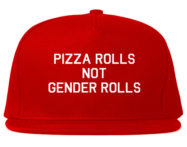 Pizza Rolls Not Gender Rolls Red Snapback Hat