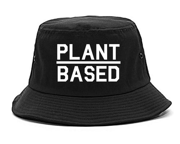 Plant Based Green Vegan black Bucket Hat