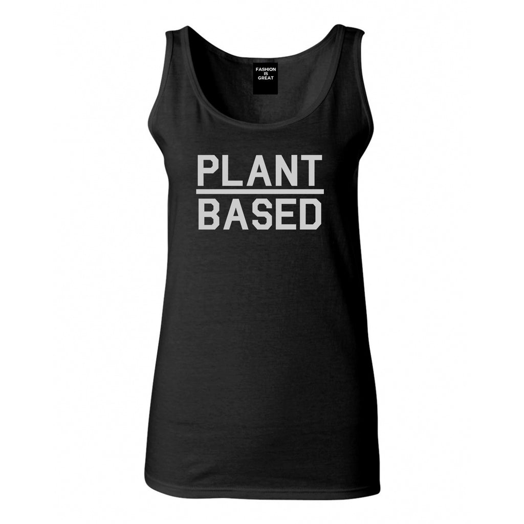 Plant Based Green Vegan Black Womens Tank Top