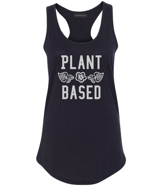 Plant Based Vegan No Meat Black Racerback Tank Top