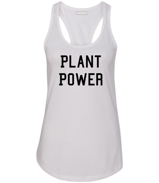 Plant Power Womens Racerback Tank Top White