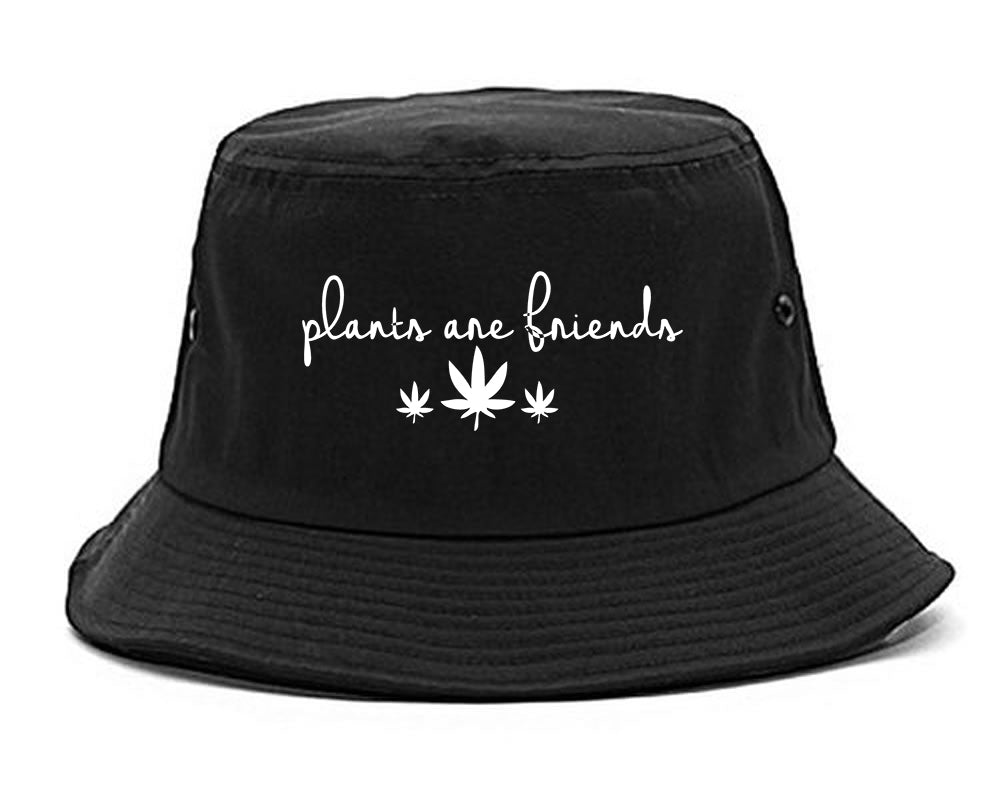 Plants Are Friends Pot Leaf 420 Bucket Hat Black